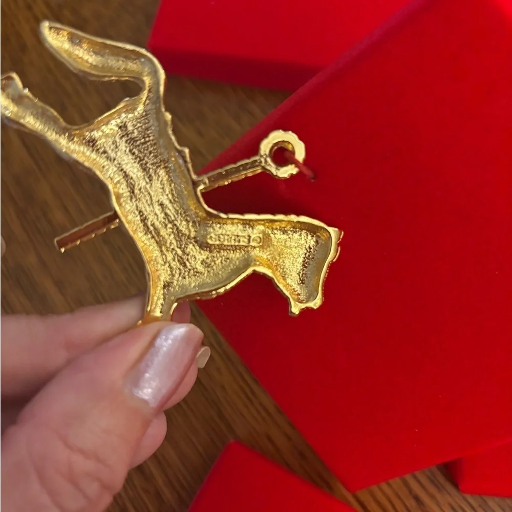 Gold Tone Vintage Gerry’s Metal Christmas Ornaments Set of 10